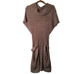Wishes Wishes Wishes  belted sweater dress short size L